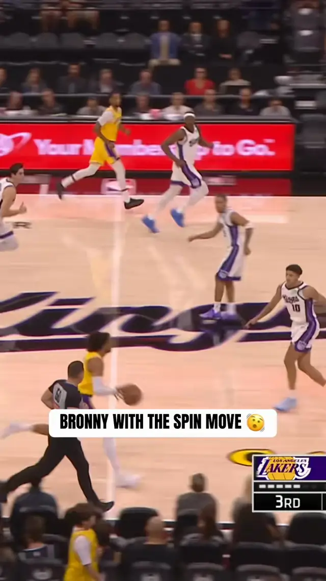 Bronny snatches the pass and drains the three 🔥 #Bronny #NBA #basketb...