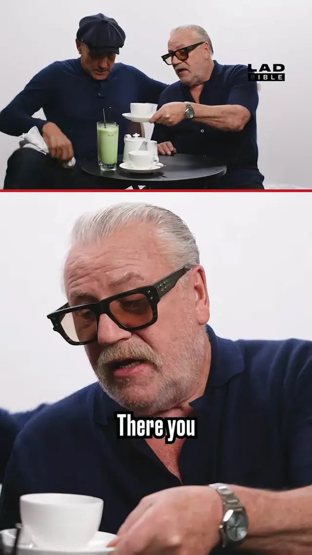 Ray Winstone and Vinnie Jones try matcha for the first time 👀🧋 #snack...