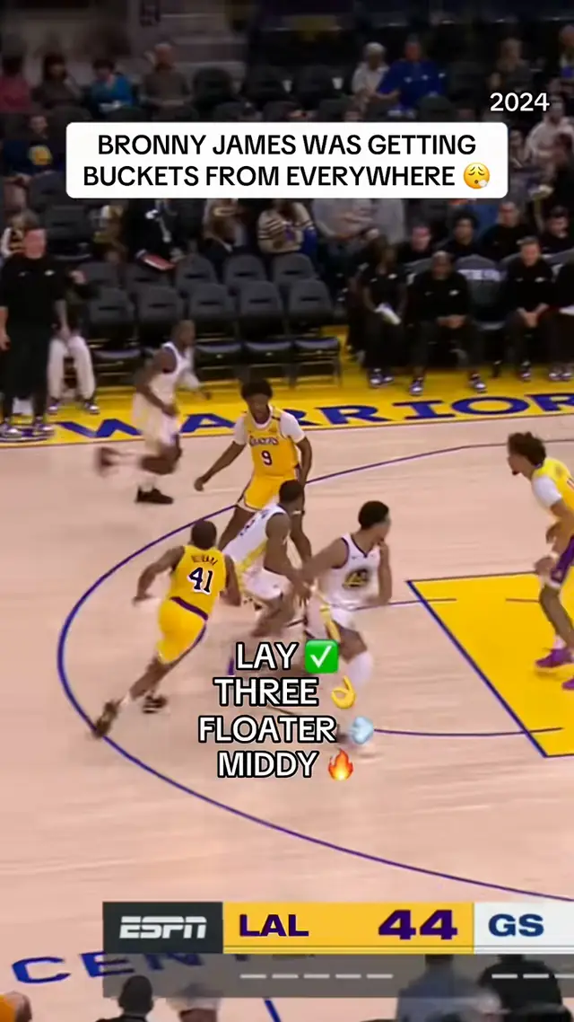 When #Bronny was hitting all the shots in his first-ever preseason st...