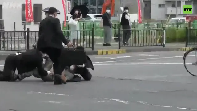 Moment Japan's ex-PM Shinzo Abe shot