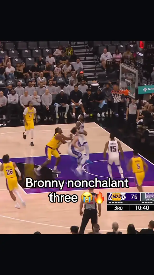 Bronny SMOOTH three. 😮‍💨🍿 #nba #basketball #bball #lakers #bronny 