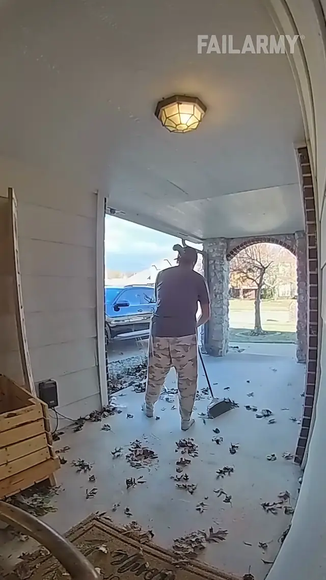 sisyphus in autumn 😩 🤣 #cctv #leaffail #fallfails #humor #fail