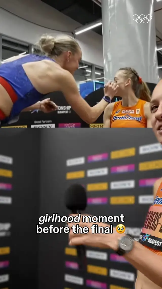 Imagine doing your competitor’s makeup right before the #WorldAthleti...