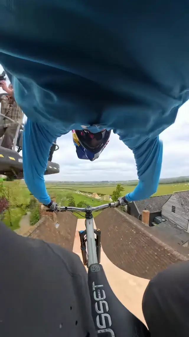 roof inspections have changed a bit  🚴: @mattjonesmtb #redbull #gives...