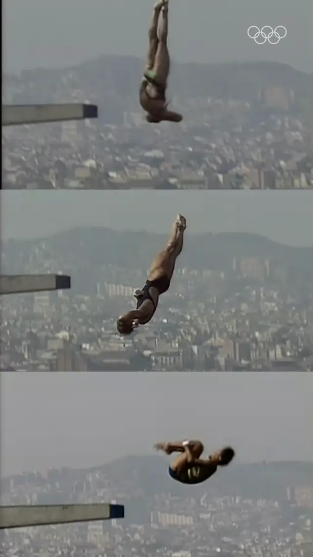 Diving with a spectacular backdrop of the city of Barcelona. ✨ #Olympics
