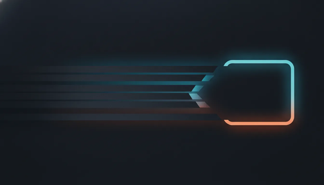 Abstract illustration of a single film reel unspooling into six parallel ribbons of decreasing width.