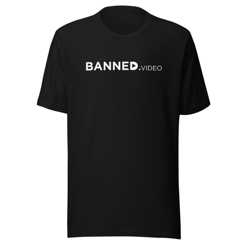 Black Classic Wordmark T-Shirt with BANNED.VIDEO design